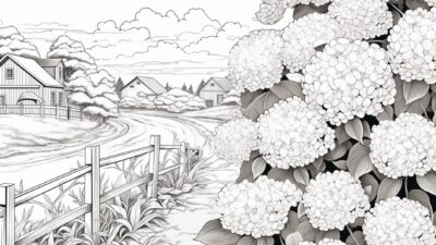 紫陽花⑩【塗り絵-無料】