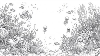 海洋生物②【塗り絵-無料】